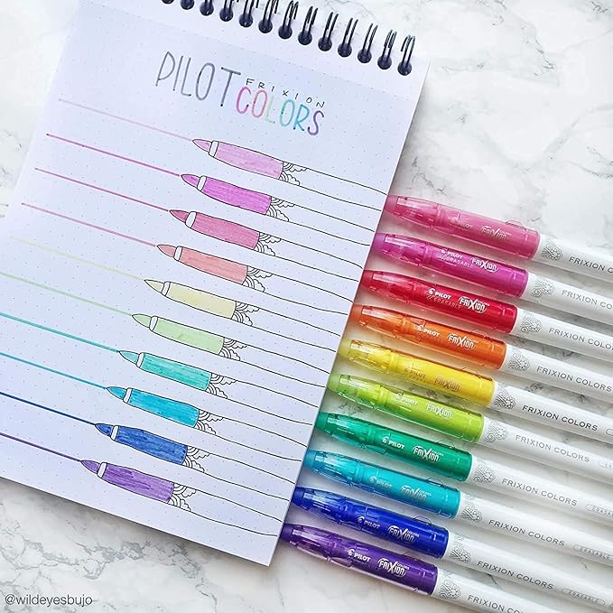 Pilot, FriXion Colors Erasable Marker Pens, Bold Point, Tub of 36, Assorted Colors