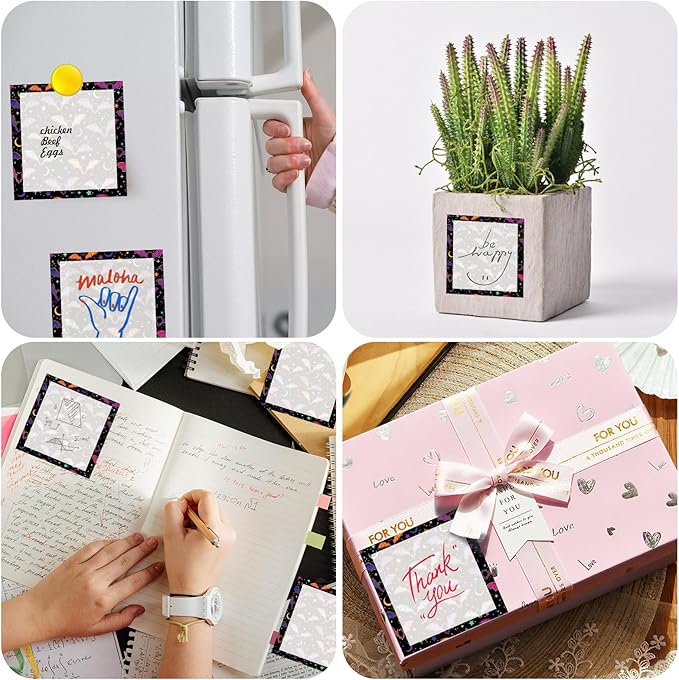 Sticky Notes, 2 Pads, 3x3 inches, Cute Colorful Fun Self-Stick Note Pads, Easy Post, Strong Adhesive Notepad Purple Bats