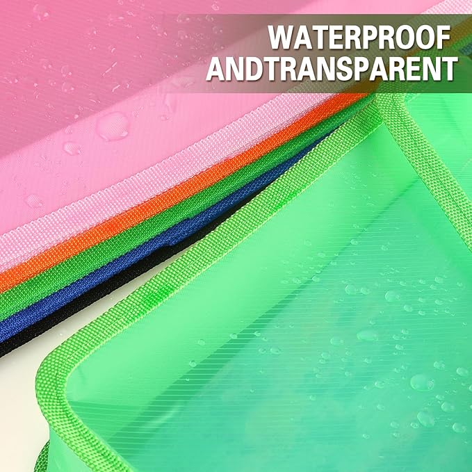 Plastic Expanding File Folder, Transparent envelopes with Snap Closure, No Dividers, Large Capacity, Fit Letter/A4 Size (Green)