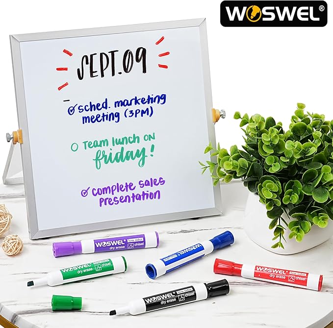 Dry Erase Markers, Chisel Tip Whiteboard Markers, Low Odor Thick Dry Markers, 50 Bulk 5 Assorted Colors (Black/Blue/Red/Green/Purple) for Kids/Teachers, Classroom, Office & Home Use