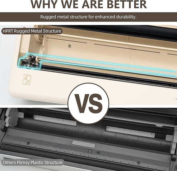 HPRT Portable Printers Wireless for Travel - MT810 Bluetooth Thermal Inkless Compact Printer, Paper Rolls Mobile Printing for Vehicles Office, Compatible with iPhone Android & Laptop