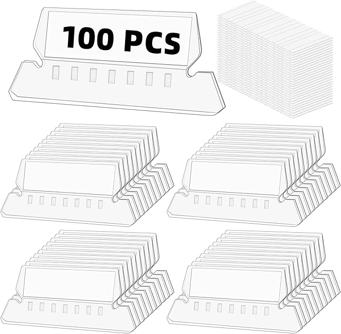 File Folder Tabs, SUNEE 100 Sets Hanging File Folder Labels Tabs and Inserts for Hanging Files Folders