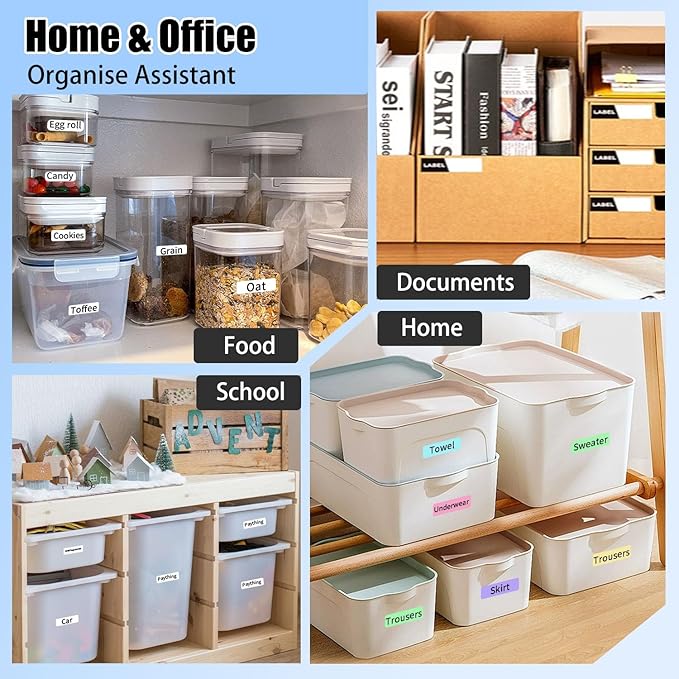 Rongta Bluetooth Label Maker Machine with Tape, Portable Mini Label Printer Wireless Thermal Handheld Sticker Makers Mini Label Makers with Multiple Templates for Organizing Office Home School(White)