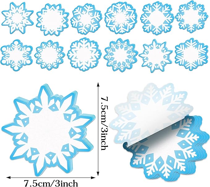 Christmas Snowflake Sticky Notes, 240 Pages Snowflake Self Adhesive Memo Pad Christmas Snowflake Sticky Note Self Stick Notes Memo Pads for Home, School, Office -12 Designs