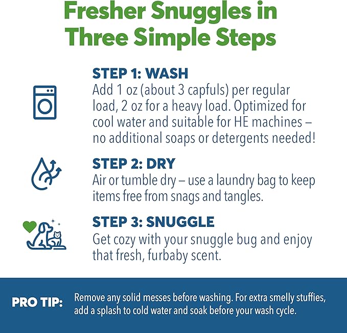 Kinderbean Dog and Cat Laundry Wash, 32 oz. Enzyme Formula Pet Laundry Detergent Removes Pet Odors, Cleans Stains from Cat Urine or Dog Urine, Safe Laundry Odor Eliminator for Bedding, Collars, Toys