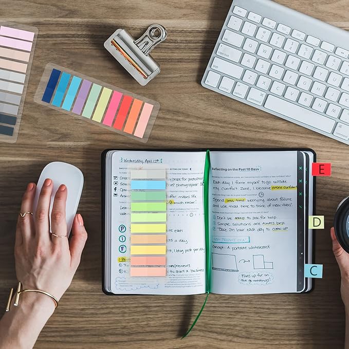 2400Pcs Sticky Tabs Book Tabs, Translucent Sticky Notes, Repositionable Book Markers, Morandi Book Flags Strip, Writable Book Annotation Supplies, Page Tabs, File Index Tabs (2400)