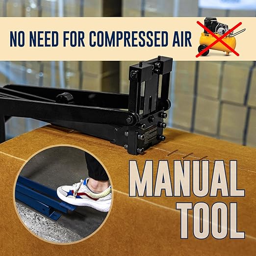IDL Industrial Foot-Operated Carton Bottom Stapler - Heavy-Duty Box Bottom Stapler for Closing Cartons - Easy Reloaded, 1 1/4" (32 mm) Crown Staples