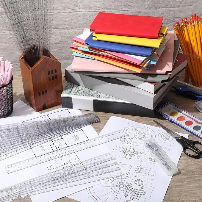 Zonon 50 Pcs 6 Inch/12 Inch Plastic Rulers Bulk Flexible Straight Rulers with Inches Centimeters First Day of School Gift Students Back to School Office Home Supplies(Clear,12 Inch)