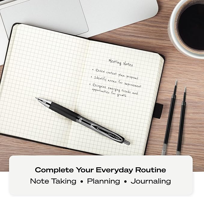 uni-ball 207 Retractable Gel Pens Bold Point, 1mm, Black, 12 Pack