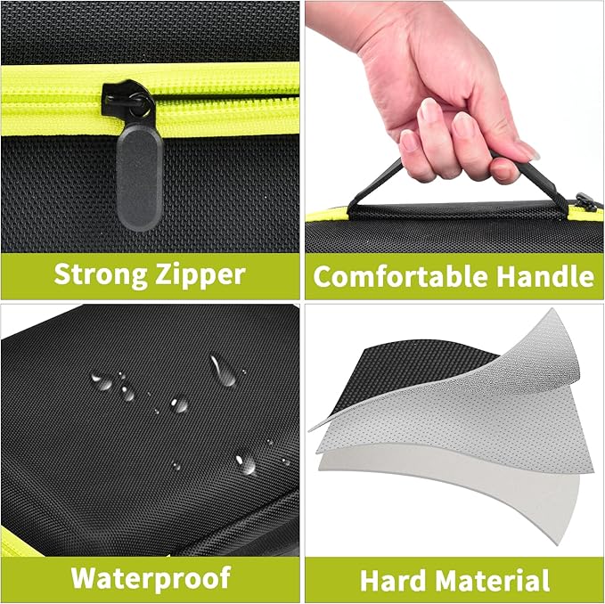 Case Compatible with Brother P-Touch PTD220 D210 Home/Office Everyday Label Maker, Storage Holder Carrying Organizer for Label Tapes, AC Adapter, Charging Cables (Box Only) - Black