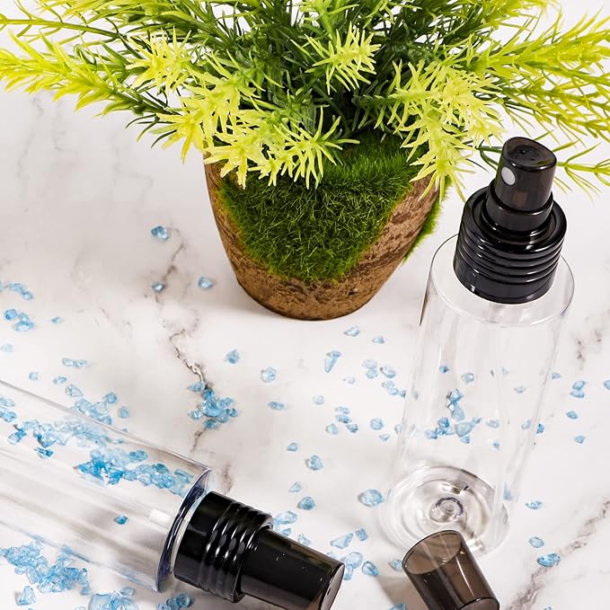 Yebeauty Empty Spray Bottles for Essential Oils, 3.4oz Refillable Clear Plastic Misting Spray Bottles Atomizer Fine Mister Spray Bottle for Beauty Products, Cleaning, Pack of 2