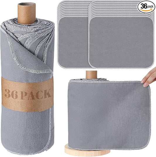 36 Pack Reusable Cleaning Cloths Washable Cotton Kitchen Towels for Home