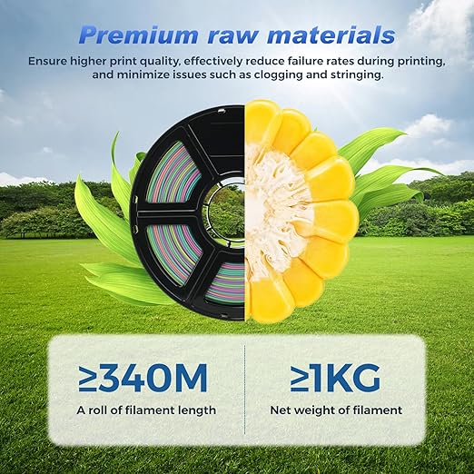 FLASHFORGE Rapid PLA 1.75mm Rainbow Candy, 500mm/s High Speed Printing, 3D Printer Filament 1kg Spool, Dimensional Accuracy +/- 0.02mm, Enjoy Exceptional Print Quality