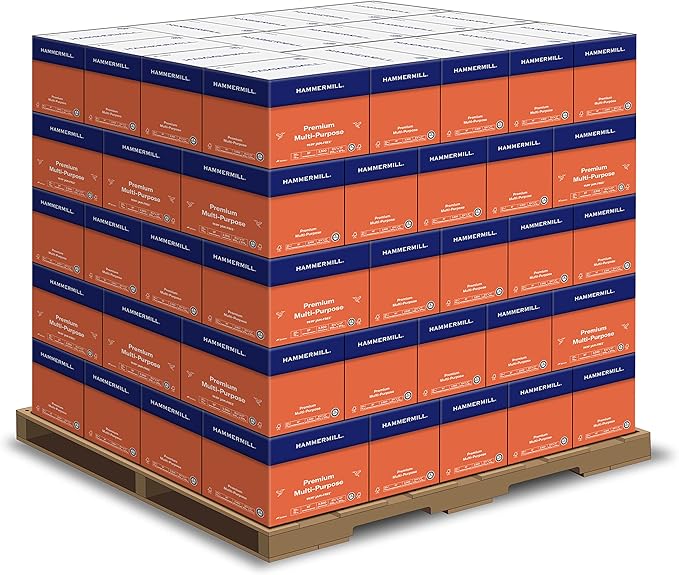 Hammermill Printer Paper, Premium Multipurpose Paper 20 lb, 8.5 x 11 - 1 Pallet (200,000 Sheets) - 97 Bright, Made in the USA, 105910P