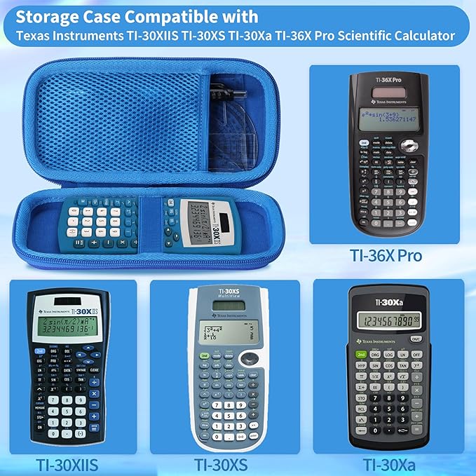 Case Compatible with Texas Instruments TI-30XIIS TI-30XS TI-30Xa TI-36X Pro Scientific Calculator (Case Only) - Blue