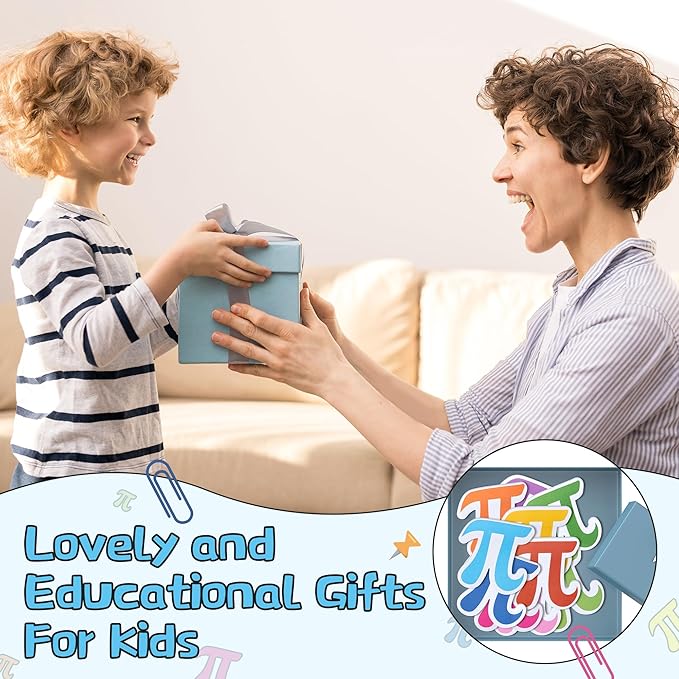 CJiangpo 30Pcs Pi Day Sticky Notes Pads, 600 Sheets Colorful Self Stick Notepad Memo Pads Cute Funny Page Marker Classroom Rewards Pi Day Math Party Favors Filler Gifts for Kids