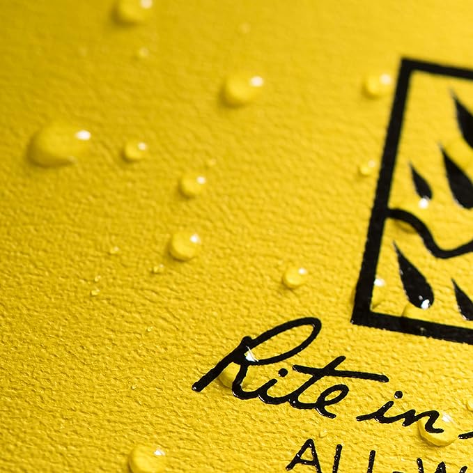 Rite in the Rain Weatherproof Hard Cover Notebook, 4.75" x 7.5", Yellow Cover, Journal Pattern (No. 390F)