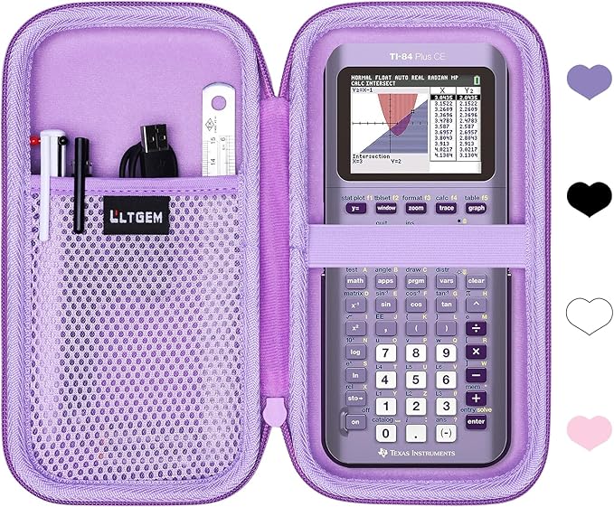 Hard Case Compatible with Texas Instruments TI-84 Plus CE/TI-84 Plus/TI-Nspire CX II CAS/TI-Nspire CX II/TI-83 Plus/TI-85 /TI-86 /TI30xs /TI36X Pro/TI 34 Color Graphing Calculator (Purple)