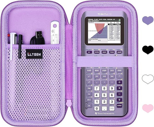 Hard Case Compatible with Texas Instruments TI-84 Plus CE/TI-84 Plus/TI-Nspire CX II CAS/TI-Nspire CX II/TI-83 Plus/TI-85 /TI-86 /TI30xs /TI36X Pro/TI 34 Color Graphing Calculator (Purple)