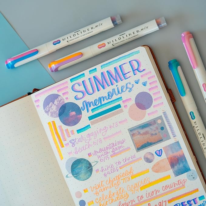 Zebra Pen Mildliner Mix Dual Color Highlighter Marker Set, Chisel Tip, Ideal for Bible Highlighting, No Bleed, School Supplies and Teacher Supplies, Assorted Colors, 6-Pack (77706)