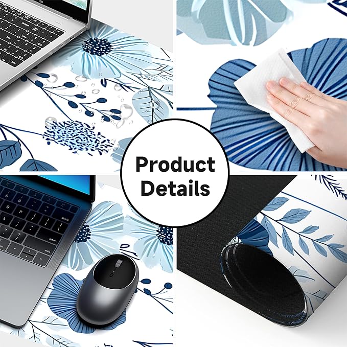 Large Gaming Mouse Pad (31.5"x11.8") - XXL PU Leather Waterproof Desk Mat with Non-Slip Rubber Base for Keyboard, PC & Office