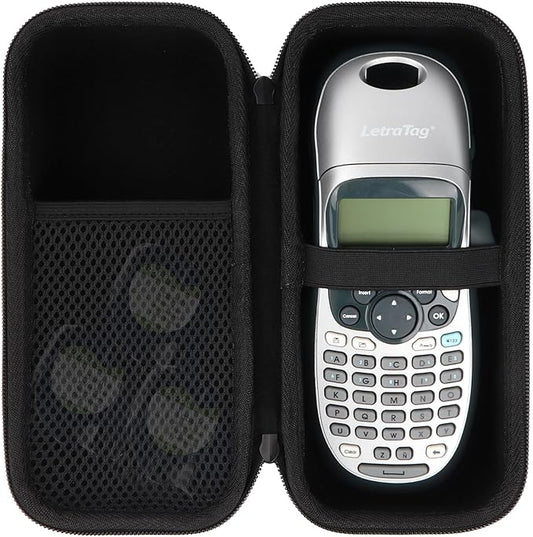 Storage Case Compatible with DYMO LetraTag 100H / 100H Plus Handheld Label Maker (Black Case)