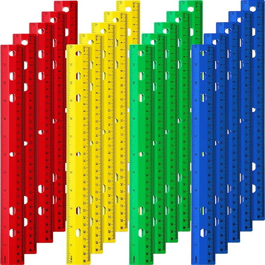 TaoBary 60 Pcs Operation Christmas 12 Inch Plastic Ruler Bulk Operation Christmas Plastic Straight Ruler with Inches and Centimeters for Xmas Gifts Bags Stuffers Halloween Party Supplies