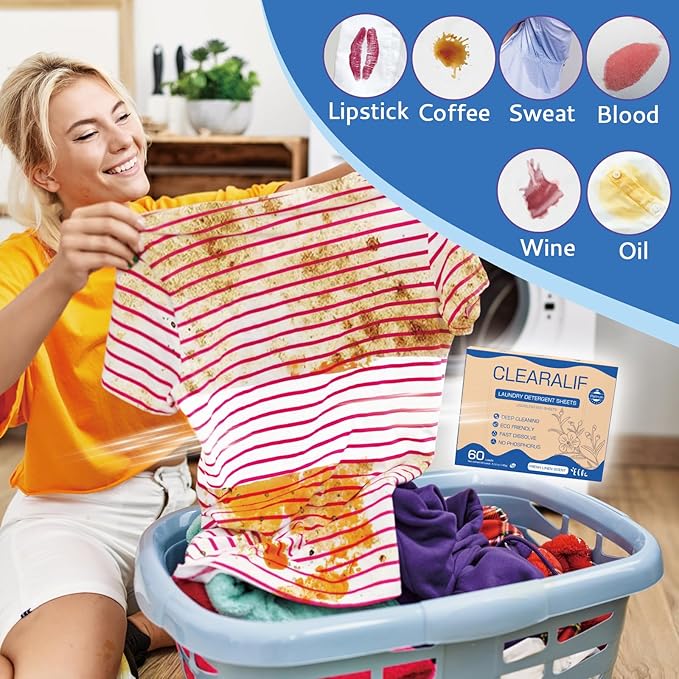 CROS 360 Loads Laundry Detergent Sheets Linen Scent, for Travel, Home, Apartment, Dorm, Laundry Detergent Strips Eco Friendly, Hypoallergenic, Liquidless Washing Supplies