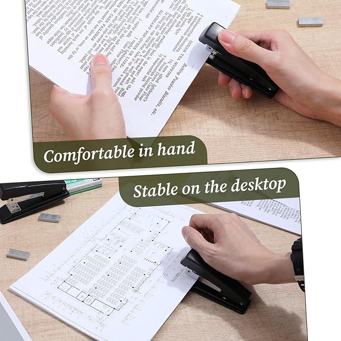 6 Pack Metal Desktop Staplers, 20 Sheet Capacity Heavy Duty Stapler for Classroom Office Desk Accessories Teacher Supplies (Black)