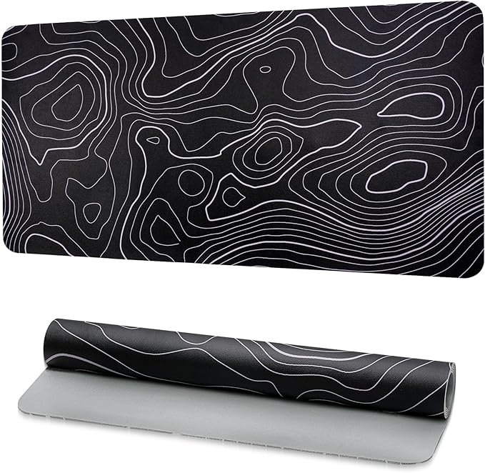 Desk Mat, Desk Pad Dual Leather Sided Desktop Mat for Office and Home,Desk Organization and Accessories - Ideal for Large Mouse Pad and Desk Mats on Top of Desks (Topographic 31.5"x 15.7")