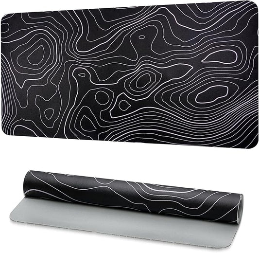 Desk Mat, Desk Pad Dual Leather Sided Desktop Mat for Office and Home,Desk Organization and Accessories - Ideal for Large Mouse Pad and Desk Mats on Top of Desks (Topographic 31.5"x 15.7")