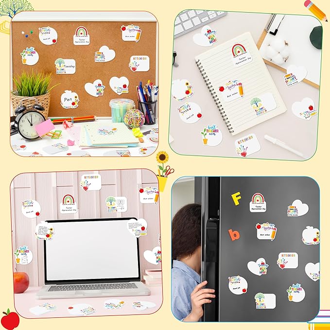 CJiangpo 30Pcs Teacher Sticky Notes Pads, Thank You Teacher Appreciation Gifts 600 Sheets Self Stick Notepad Memo Pads Teaching is A Work of Heart Page Marker School Office Supplies Party Favor Filler