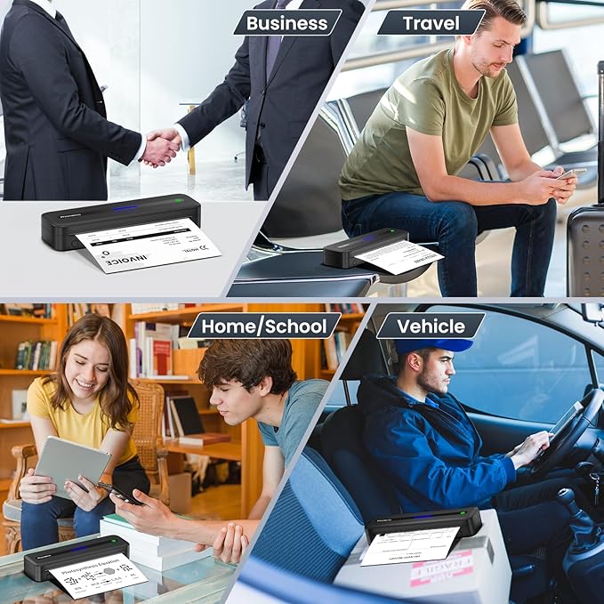 Phomemo Portable Printers Wireless for Travel, M832 Inkless Bluetooth Thermal Printer Support 8.5'' x 11'' US Letter & A4 Size, Compatible with iPhone Android Laptop for Mobile Office Home, with Case