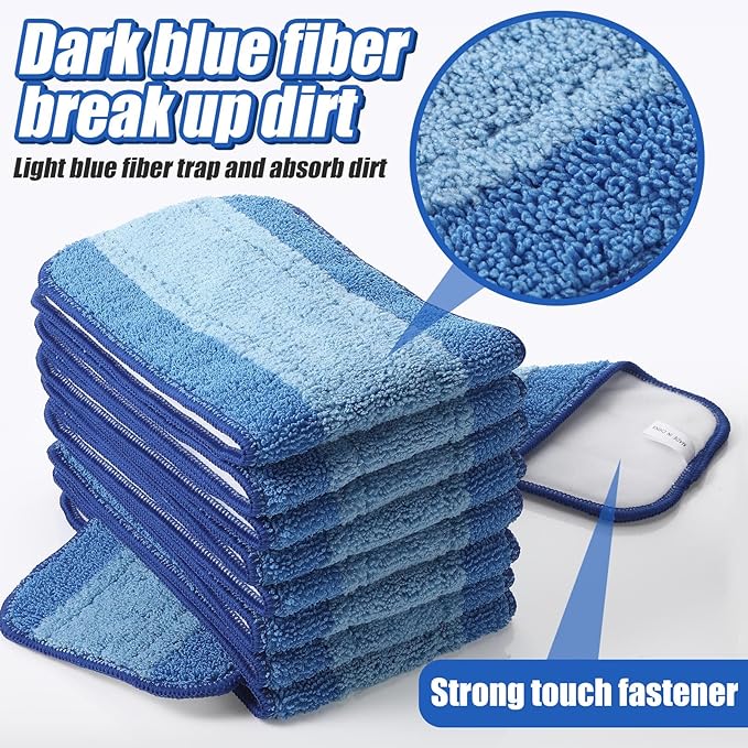 40 Pieces Microfiber Cleaning Pads Compatible with Bona Mop Reusable 18 Inch Replacement Cleaning Pads Washable Refills Replacement Heads for Floor Cleaning