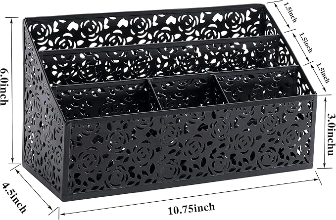 Mail Organizer Countertop, Modern Mail Holder Countertop, Desk Organizers and Accessories, Boho Desk Accessories, Bill Mail Papers Letters Organizer, Mail Sorters, Pencil holders(Black)