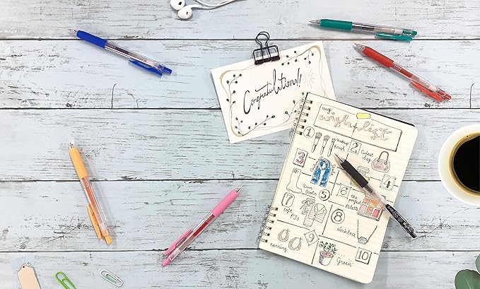 Zebra Pen Sarasa Clip Recycled Retractable Gel Pen, Medium Point, 0.7mm, Blue Ink, 75% Recycled, 12-Pack (48720)