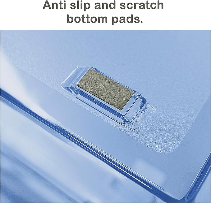 Acrimet Facility 3 Tier Letter Tray, Front Load, Letter Size/A4, Desktop File Organizer, Plastic (Clear Blue Color)