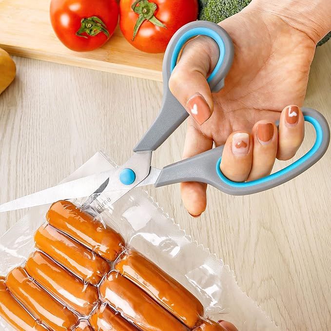 Premium Kitchen Scissors Set, Kitchen Shears, Food-Grade Stainless Steel Blades, Ergonomic Rubber Handle, Include 1 Poultry Shears and 4 All Purpose Scissors, 9.1”/9.6"/8.5"/6.4"/5.4"