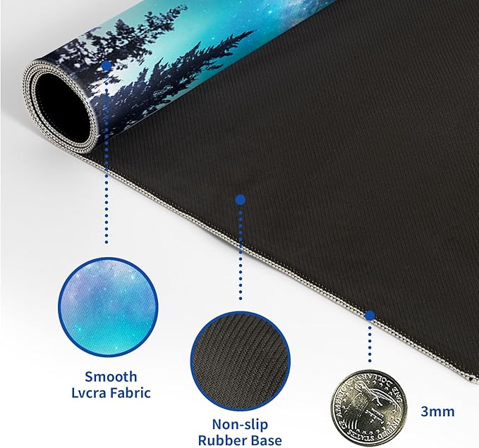 Tree Mouse Pad Abstract Starry Sky Mouse Pad 31.5x11.8 Inch Japanese Texture Non-Slip Rubber Base Large Mousepad Stitched Edges Keyboard Mouse Mat Desk Pad for Office and Home