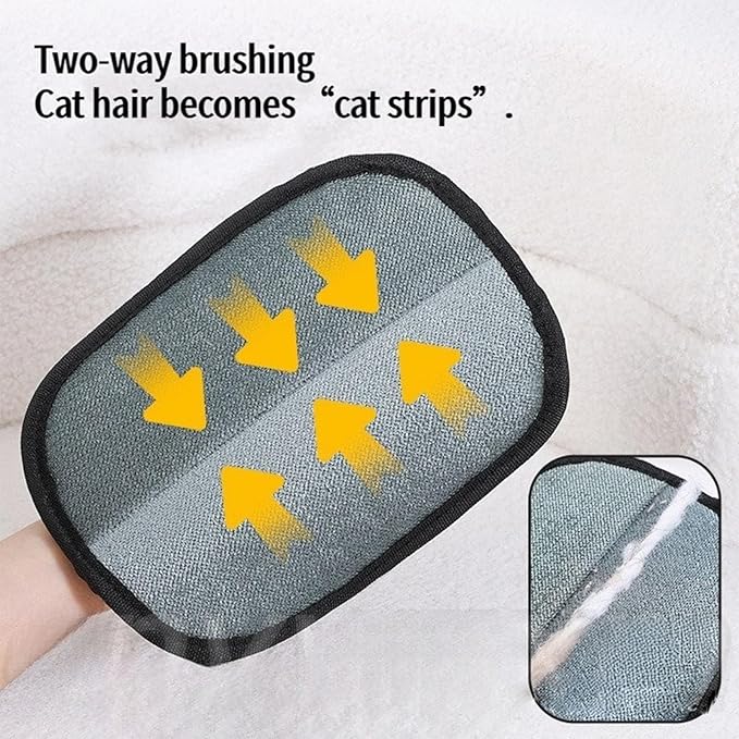 Ruovselz Pet Hair Removal Glove for Dogs & Cats | Reusable Electrostatic Grooming Glove | Double-Sided Pet Hair Remover for Clothing, Couch, Carpet, Car Seat | Comfortable & Adjustable Fit