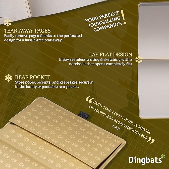 Dingbats A5 Wildlife Notebook Journal Hardcover, Cream 100gsm Ink-Proof Paper, 6.1 x 8.5 inches, 192 pages (Cream Wolf, Lined)