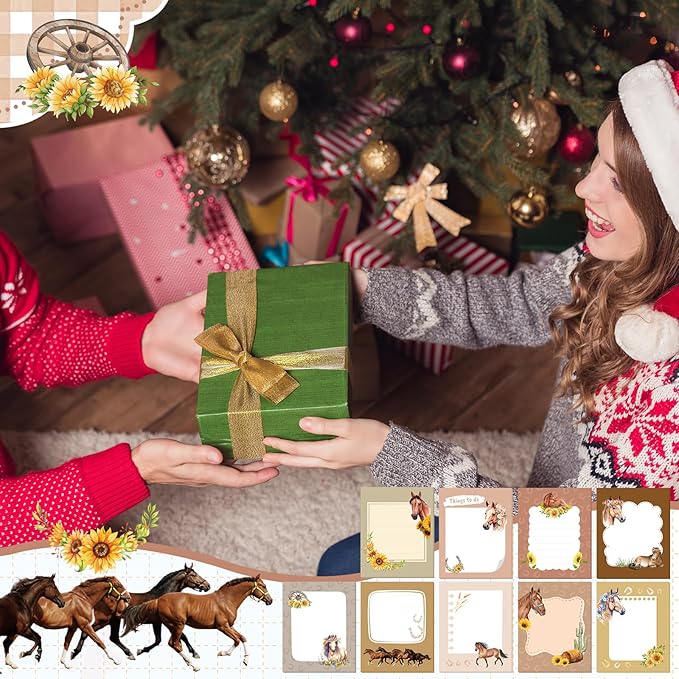 Sabary 9 Pads Cute Sticky Notes Animal Sticky Note Pads 3.15 x 3.94 Inches Colored Adhesive Memo Reminder Decor for Journal School Office Gifts(Horse)