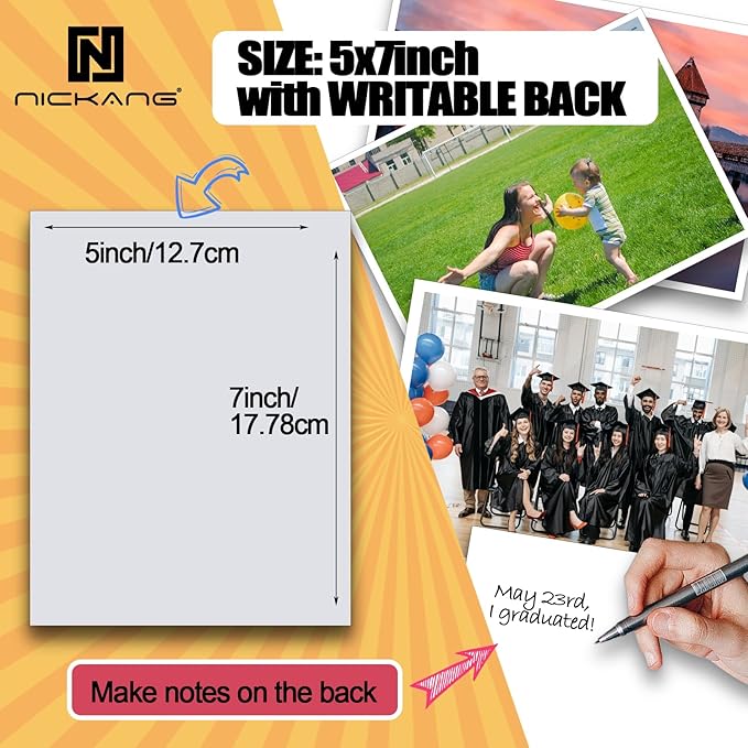 5x7 Glossy Photo Paper, 100 Sheets Bulk, 200 gsm, Photo Paper 5x7, Photo Printer Paper, Picture Paper for Printer, Inkjet Photo paper