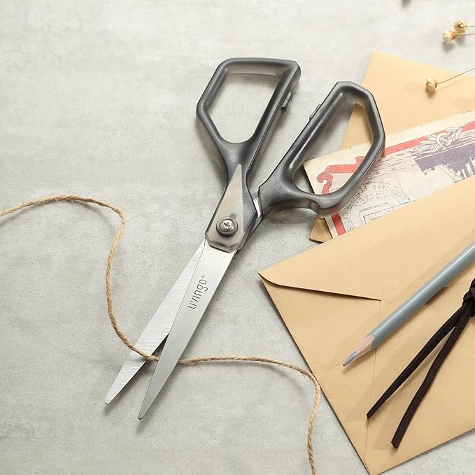 LIVINGO Scissors All Purpose for Office - 3 Pack 8 Inch Sharp Stainless Steel Heavy Duty Fabric Paper Cutting Shears for Crafts, Sewing School Home Use