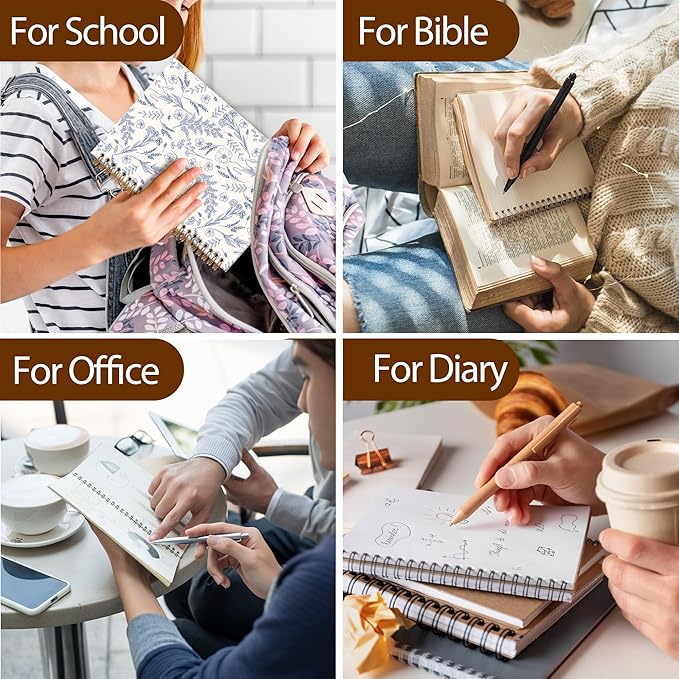 Blue Floral Notebook Journal - Floral Journal, Flower Notebook, Flower Botanical Spiral Notebooks, Blue Aesthetic Notebooks for Women, Grandmillennial Decor School Office Supplies, 6x8.2In