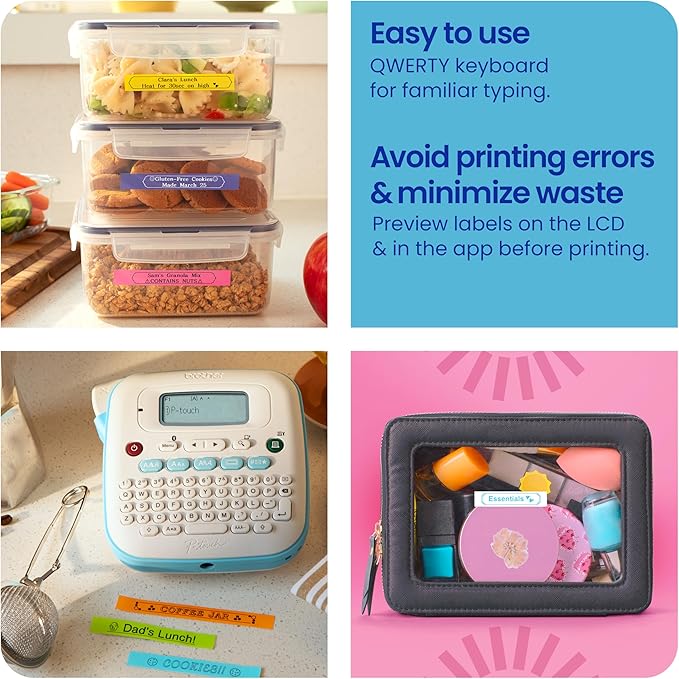 Brother P-Touch PT-N25BTV3 Personal Connected Label Maker, Bluetooth (Bundle), Design&Print2 app, Portable, Handheld, 3 Sample Label Tapes Included, Prints with P-Touch Btag½â€ (12mm) Wide Tapes