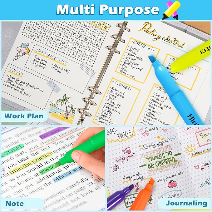 Duchong 30 Count Highlighters Assorted Colors, No Bleed Highlighter Markers for Teacher Students, Classroom Must Have, School Supplies for Adult Kids