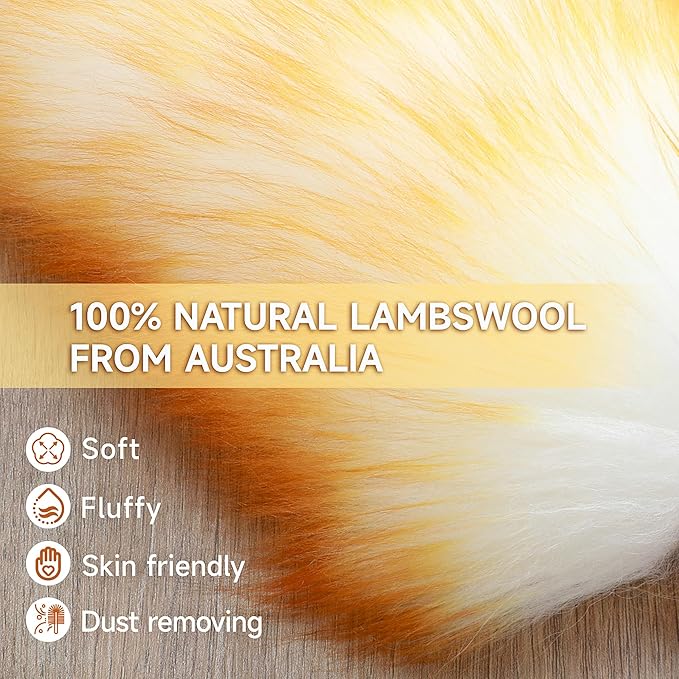 ONESIMUS 2 Pack Lambswool Dusters Fluffy Handheld Natural Feather Duster, 16.1 inch Washable Reusable Wool Dusters with Solid Wooden Handle for Cleaning Ceiling Fan, Interior, & Car etc