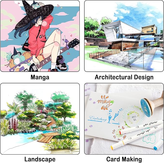 Smart Color Art 108 Pack Art Markers, 107 Alcohol Based Marker Pens and 1 Blender, Dual Tip Coloring Permanent Markers Highlighters with Case, Excellent for Adults Kids Marking Drawing Sketching