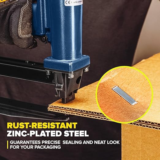 IDL Packaging Heavy Duty Staples for Pneumatic Stapling Plier SP50-10B-A, 1/2" x 3/8" x 0.128" (10 Boxes, 25000 pcs) - High-Tensile Stainless Steel Industrial Staples